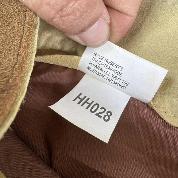 Haus Huberts Lederhosen Shorts Mens 36 52 Brown Suede Leather Embroidered - Picture 3 of 13